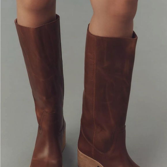 Jeffrey Campbell Shoes - Jeffrey Campbell Anthropologie Tall Chestnut Brown Leather Knee Boots